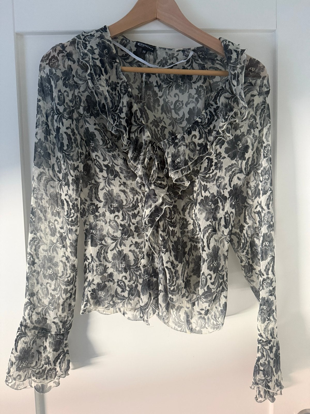 Expresso blouse met bloemenprint en ruches, Ophalen of Verzenden, Zo goed als nieuw, Maat 36 (S), Meerkleurig