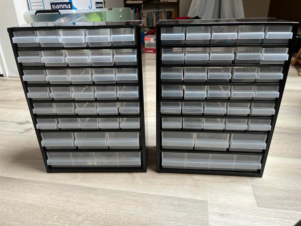 Raaco zwarte ladekast van metaal (34 laden), Ophalen, Minder dan 50 cm, 5 laden of meer, Zo goed als nieuw