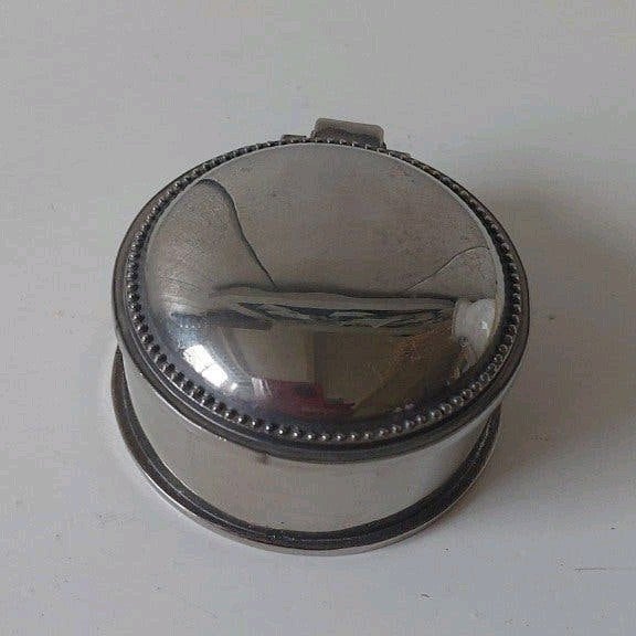 vintage snuifdoosje pillendoosje sieradendoosje zilverkleur, Antiek en Kunst, Ophalen of Verzenden, Zilver