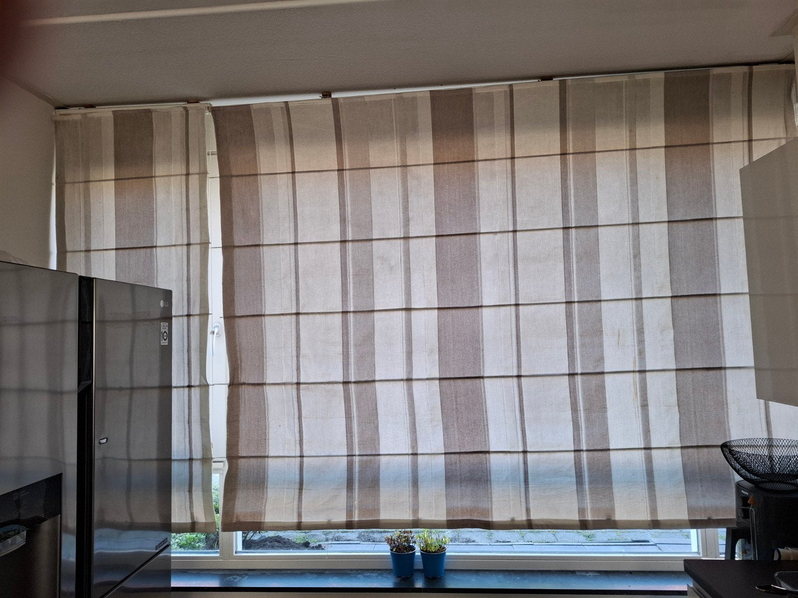 Moet snel weg!!set van 2 op maat gemaakte vouwgordij, Lichtdoorlatend, Gebruikt, Ophalen of Verzenden, Vouwgordijn