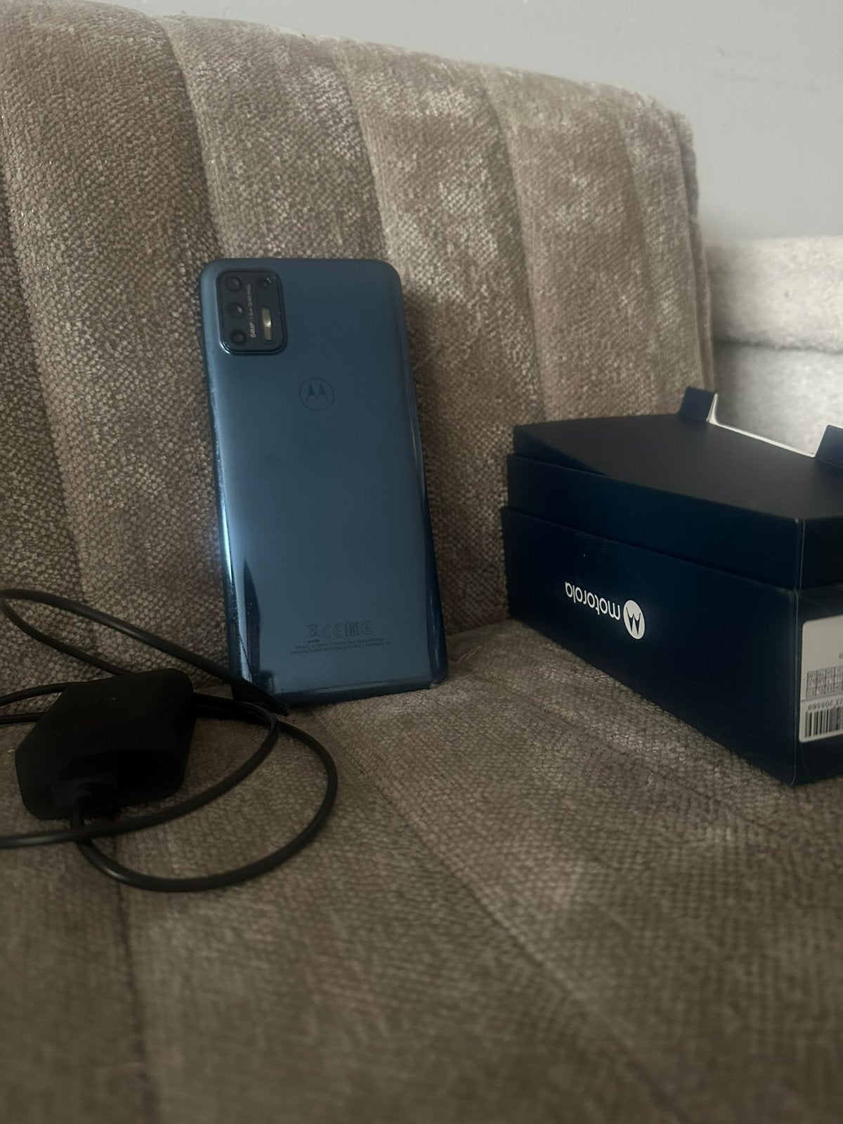 Goede staat blauwe Motorola Moto G9 plus 128GB met oplader, Telecommunicatie, Ophalen of Verzenden, Gebruikt