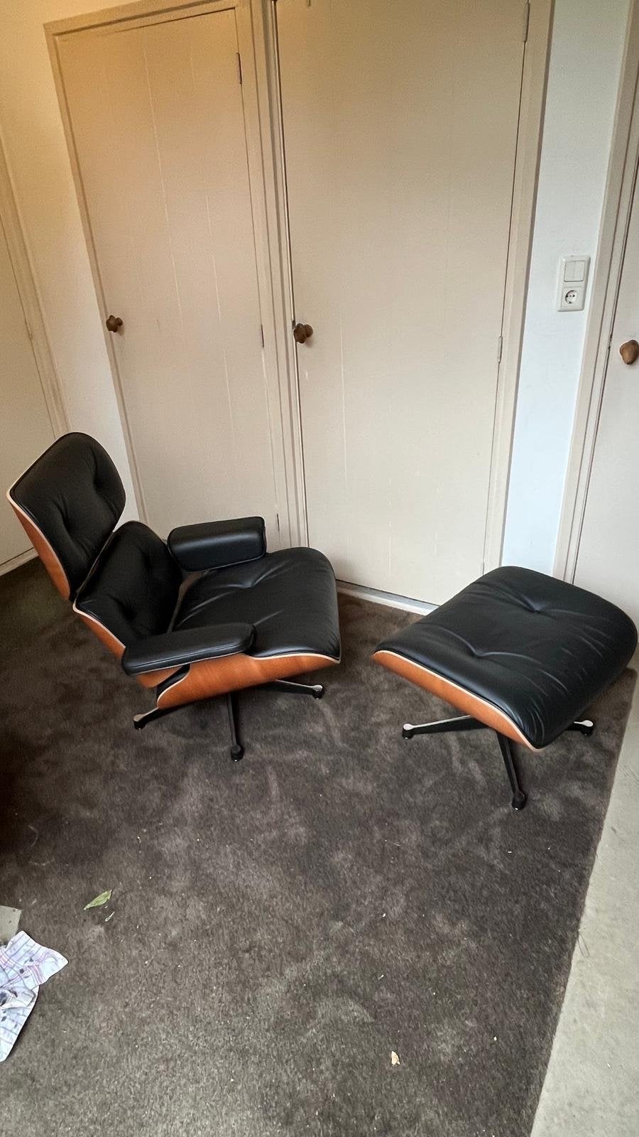 Vitra Lounge Chair & Ottoman Eames stoel van Til, Zwart, Nieuw, Ophalen of Verzenden, Eén