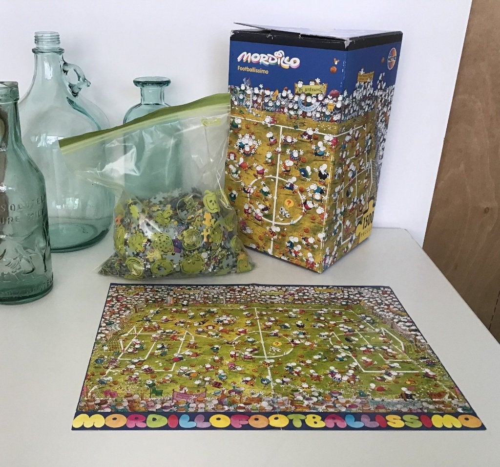 Mordillo Footballissimo - Heye 1500 stukjes, Ophalen of Verzenden, 500 t/m 1500 stukjes, Gebruikt, Legpuzzel