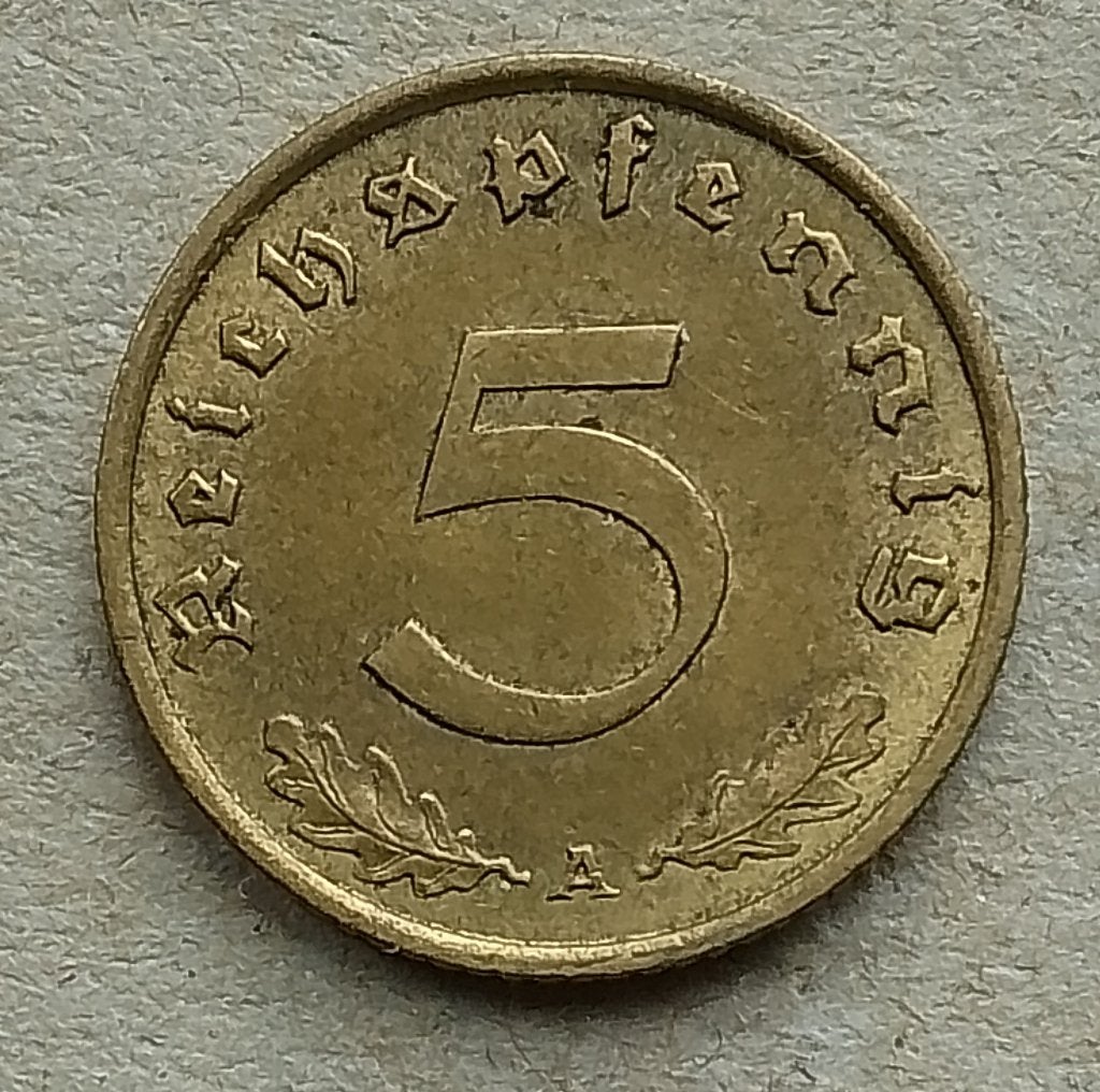 Duitsland, 5 reichspfennig 1939 A, Ophalen of Verzenden, Duitsland, Losse munt