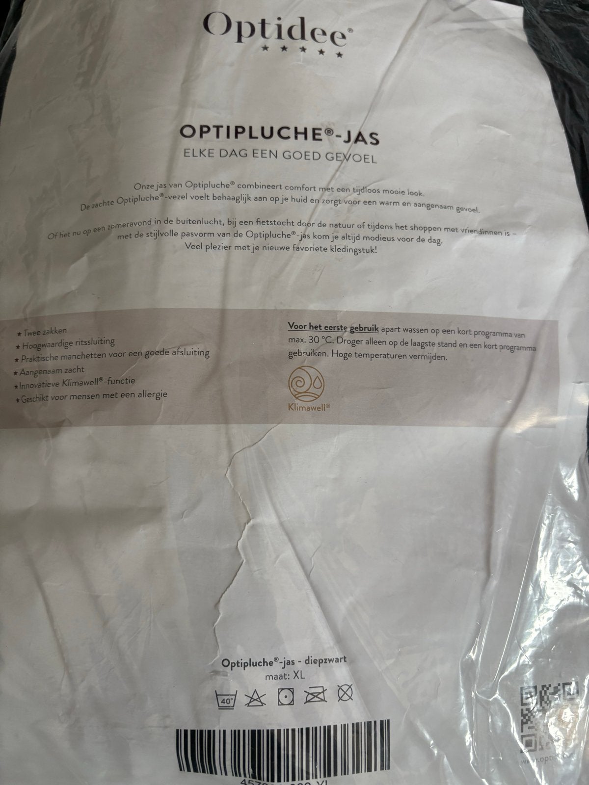 Optipluche-jas diepzwart - comfortabel en stijlvol, Ophalen of Verzenden, Nieuw, Maat 46/48 (XL) of groter, Zwart