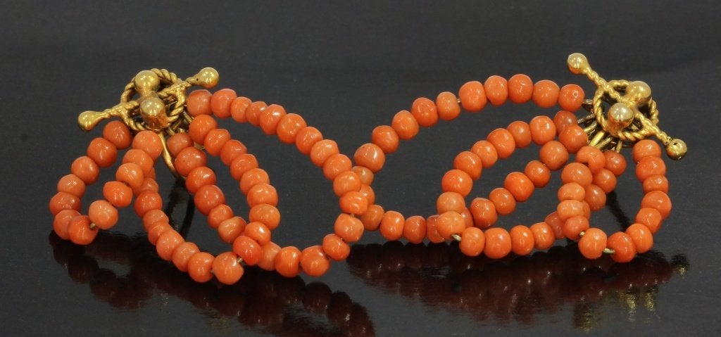 Bloedkoraal antiek set 14k gouden oorbellen dames vintage, Verzenden, Goud, Oorbellen, Met edelsteen