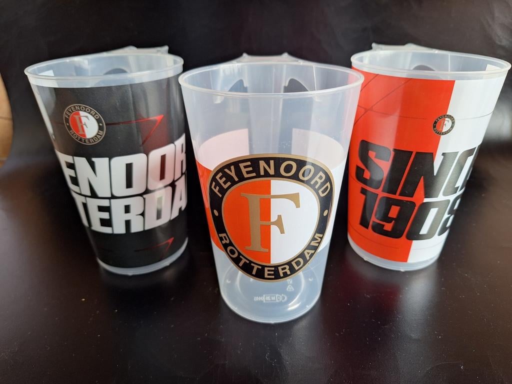 3 verschillende stadion drinkbekers, Verzamelen, Ophalen of Verzenden, Nieuw, Feyenoord