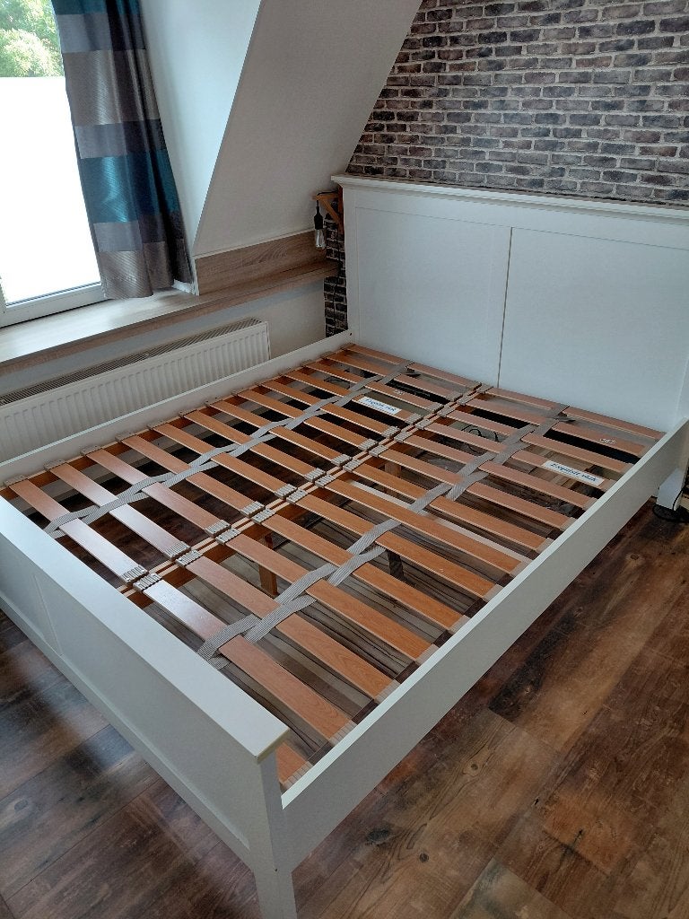 2 persoons bed 180x200, Ophalen, Gebruikt, Wit, Tweepersoons