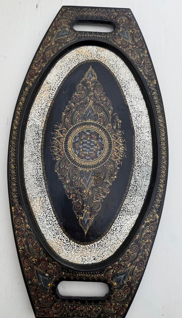 Vintage Thais Chang Hai Dienblad - Eierschaal & Lakwerk, Ophalen of Verzenden