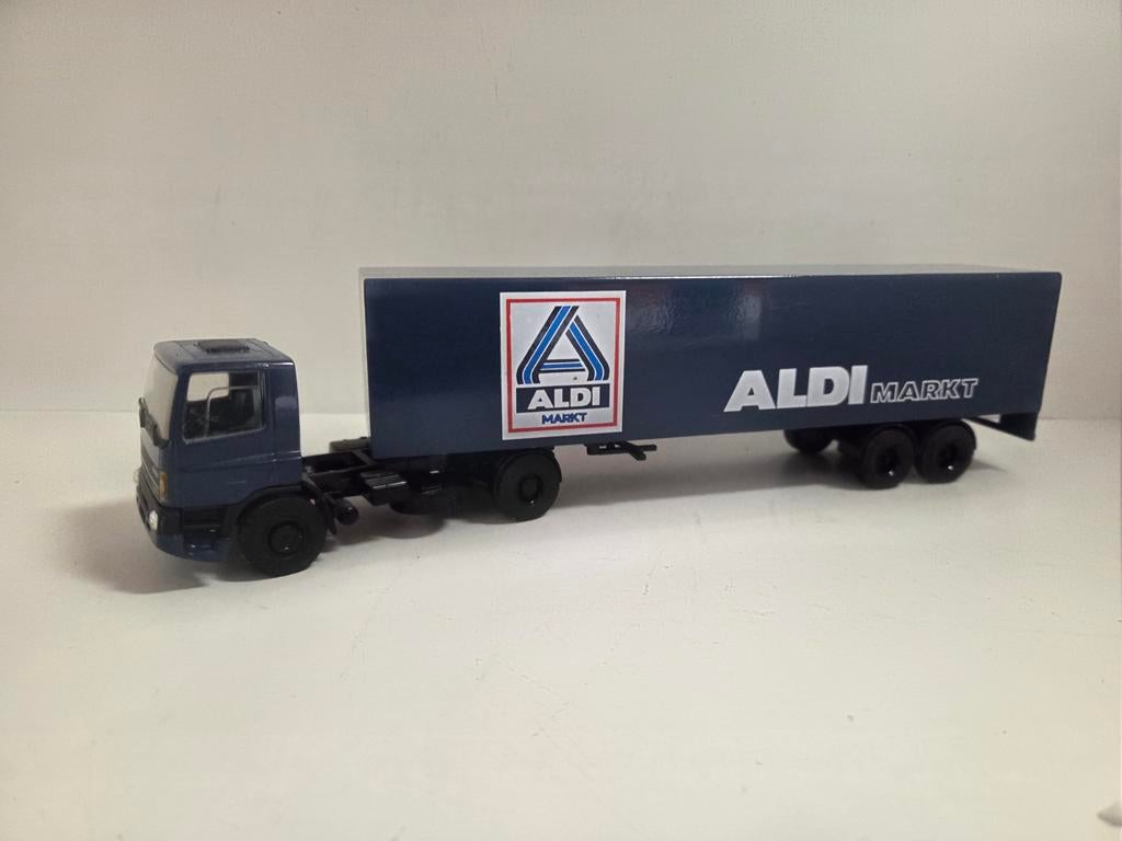Lion Toys DAF 75 Aldi, Hobby en Vrije tijd, Modelauto's | 1:50, ., Ophalen of Verzenden, Zo goed als nieuw, .