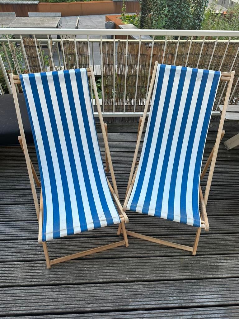 Vintage strand stoelen, Ophalen, Gebruikt, Inklapbaar