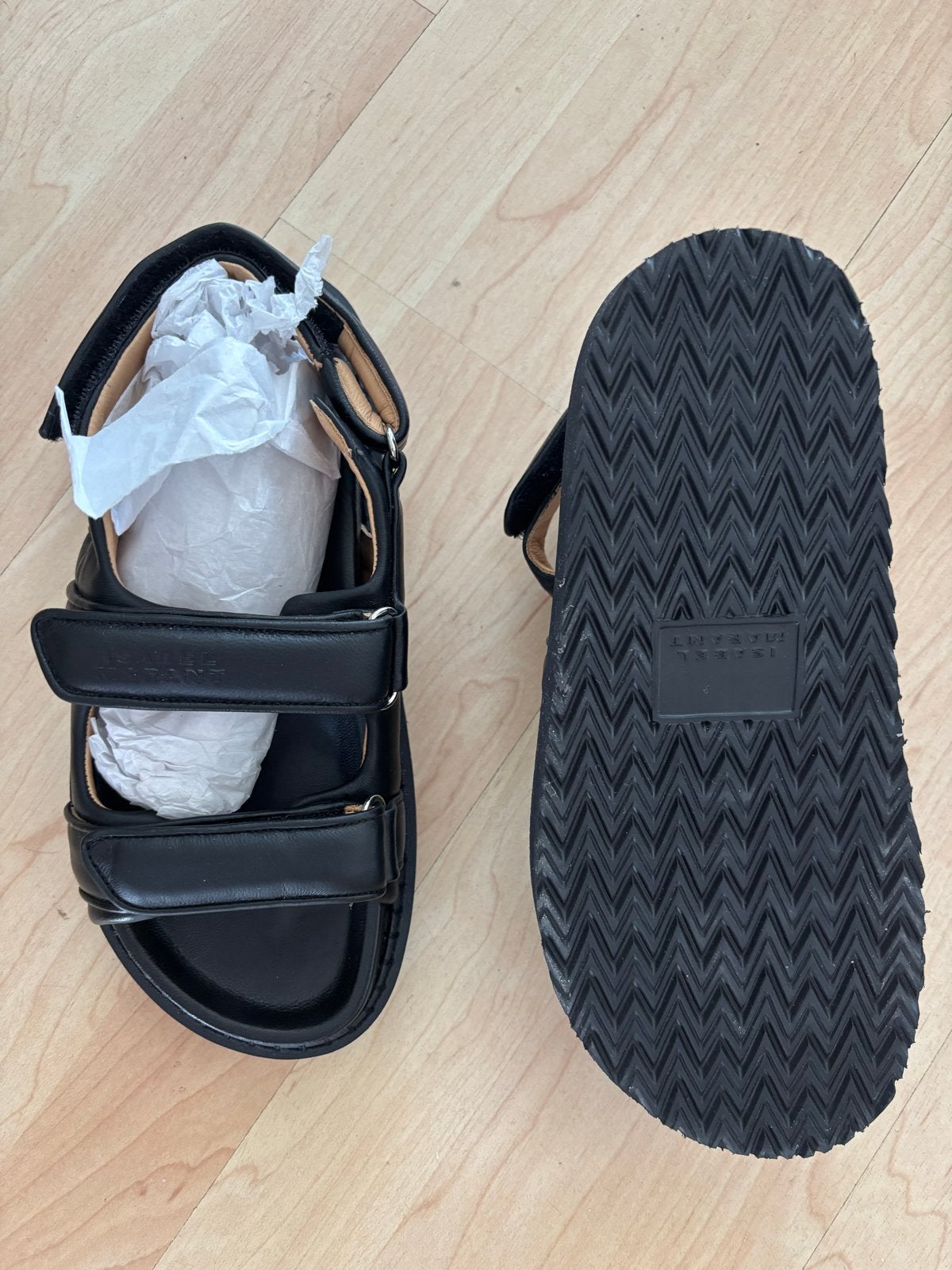 Nieuwe Isabel Marant Madee Zwarte Kalfsleren Sandalen m 38, Zwart, Nieuw, Sandalen of Muiltjes, Ophalen of Verzenden
