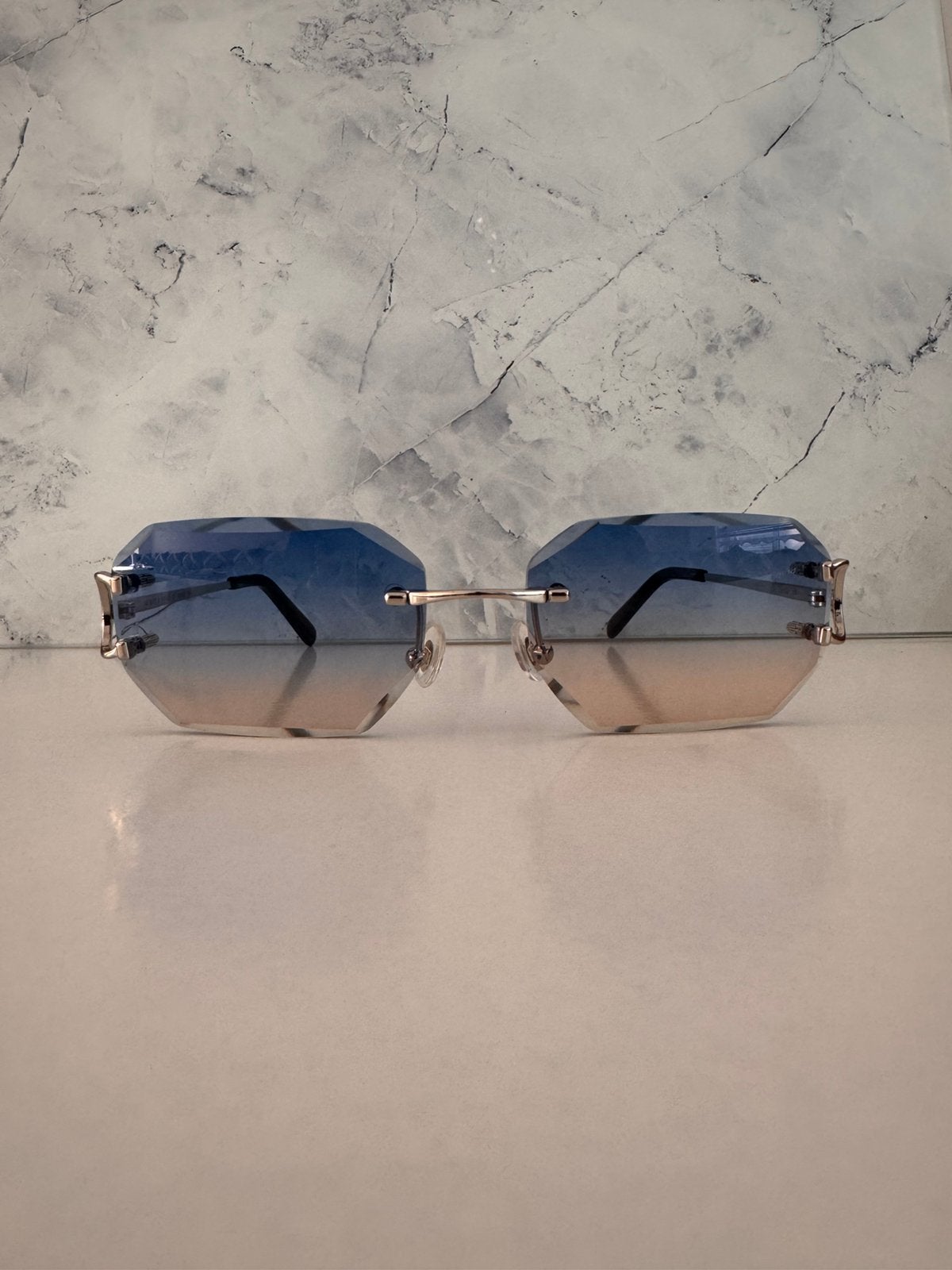 Cartier Piccadilly Zilver/Blauw zonnebril, Overige merken, Zonnebril, Blauw, Nieuw
