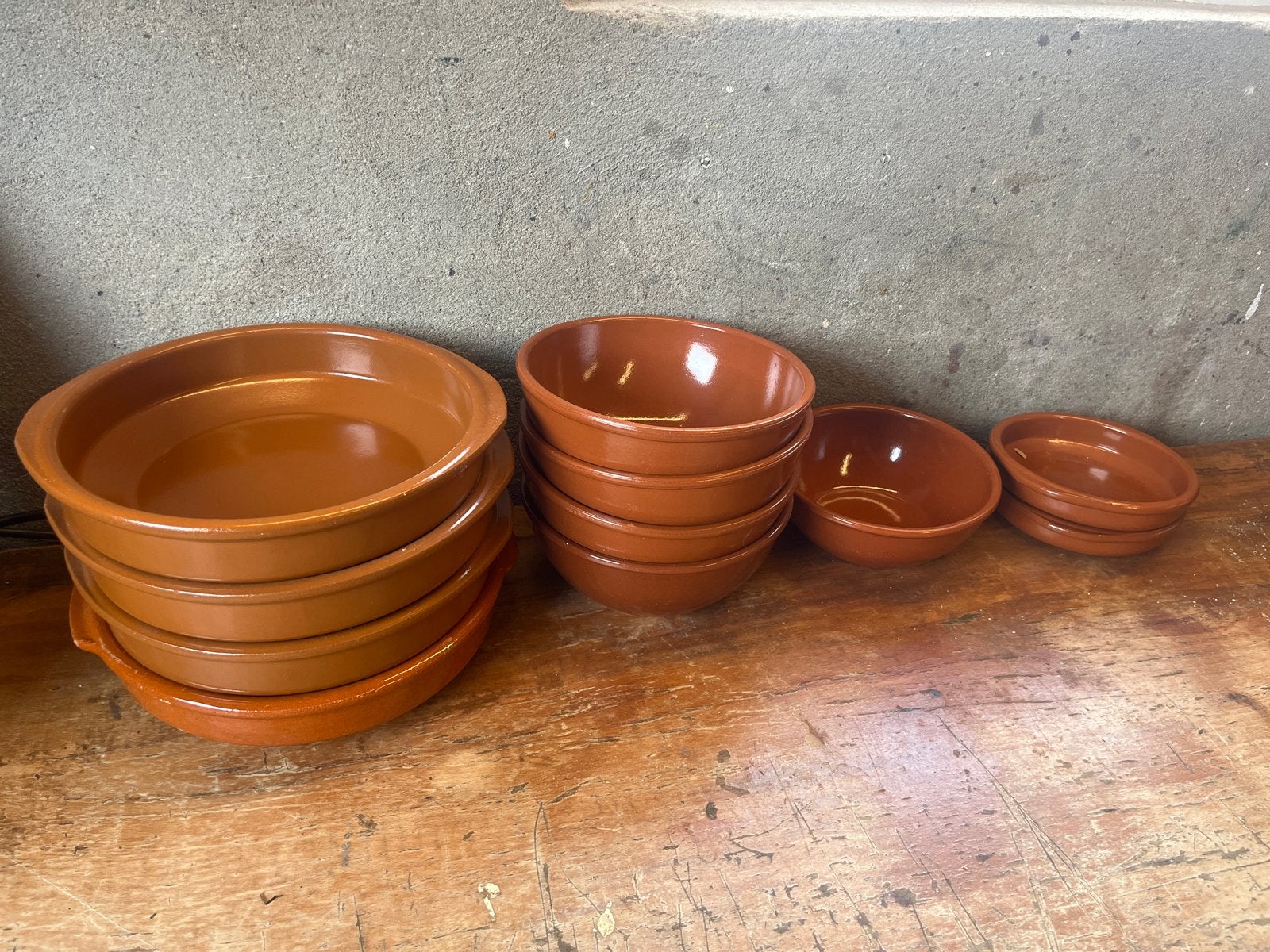 11x Aardewerken schalen en kommetjes - Tapas/Ovenschalen, Ophalen, Gebruikt, Overige merken, Schaal of Schalen