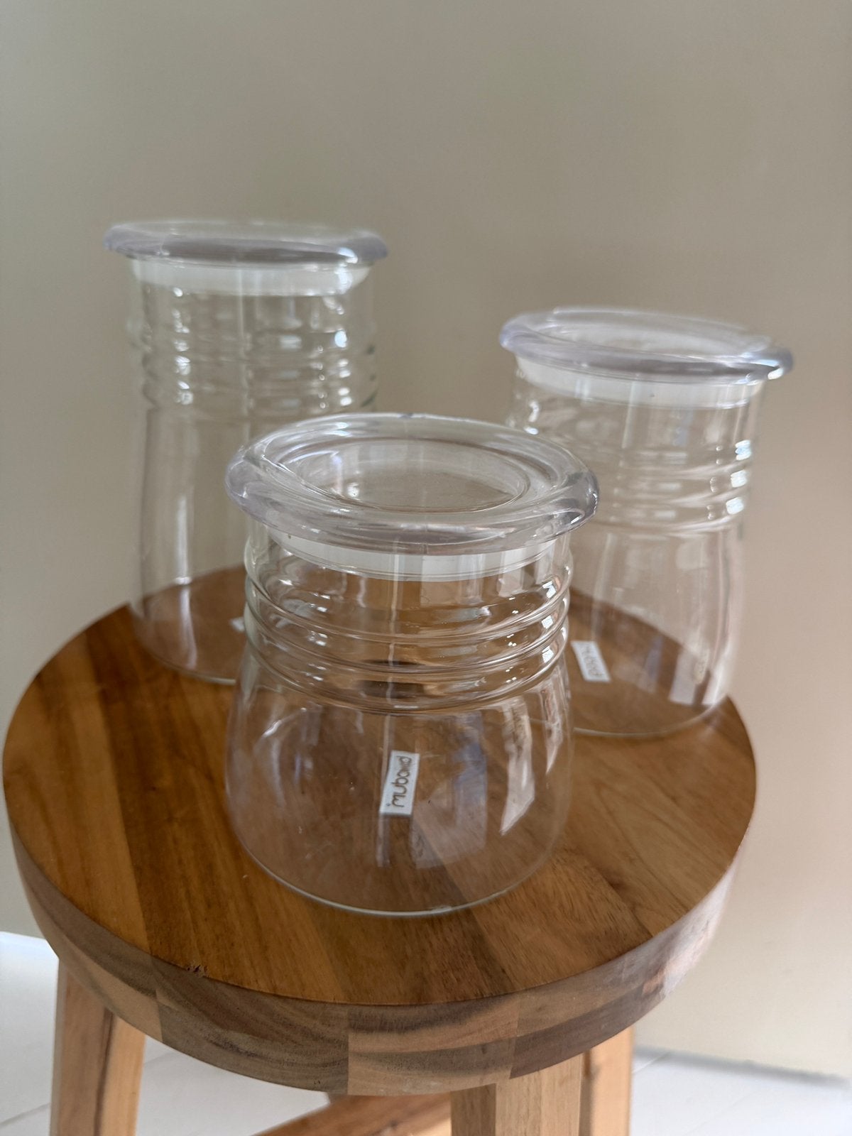 Bodum Glazen Voorraadpotten met glazen deksel - set van 3, Ophalen of Verzenden, Voorraadpot, Overige merken, Glas