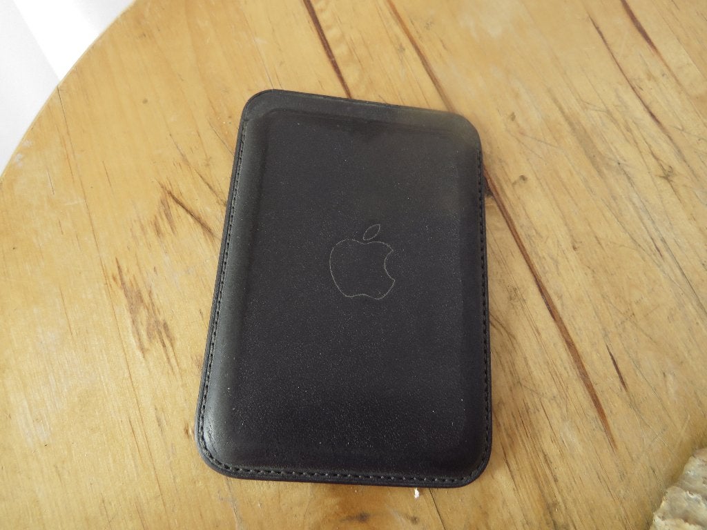 Zwarte en donkerblauwe magnetische magsafe apple kaarthouder, Ophalen of Verzenden, Gebruikt, Blauw, Overige merken