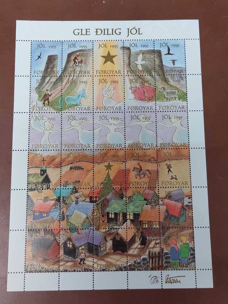 Faeröer Eilanden Kerstzegels 1995 - Compleet Vel, Ophalen of Verzenden, Denemarken, Postfris