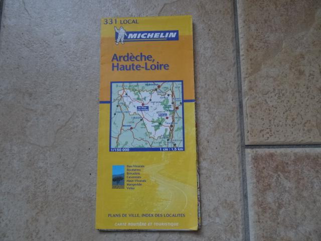 michelin wegenkaart 331 Ardeche, Haute Loire, Frankrijk, Ophalen of Verzenden, 1800 tot 2000, Landkaart
