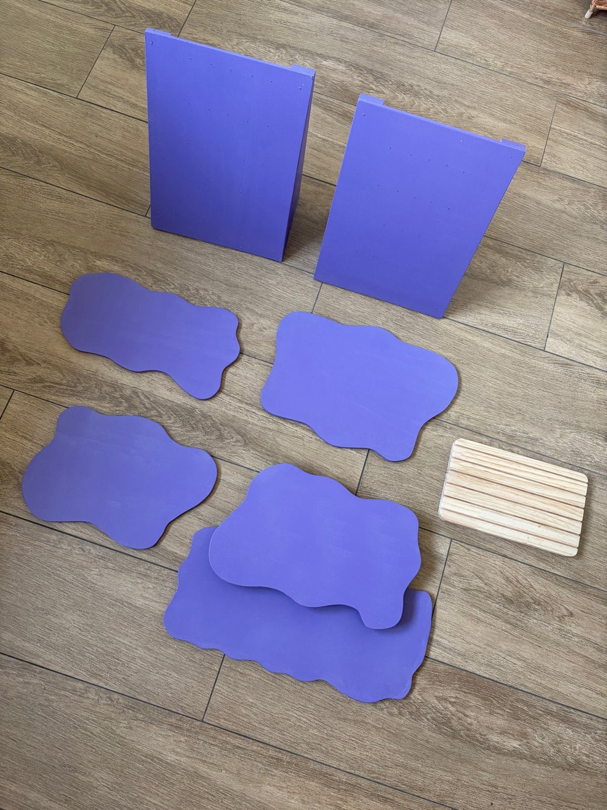 Unieke paarse sieraden display set, Ophalen, Gebruikt