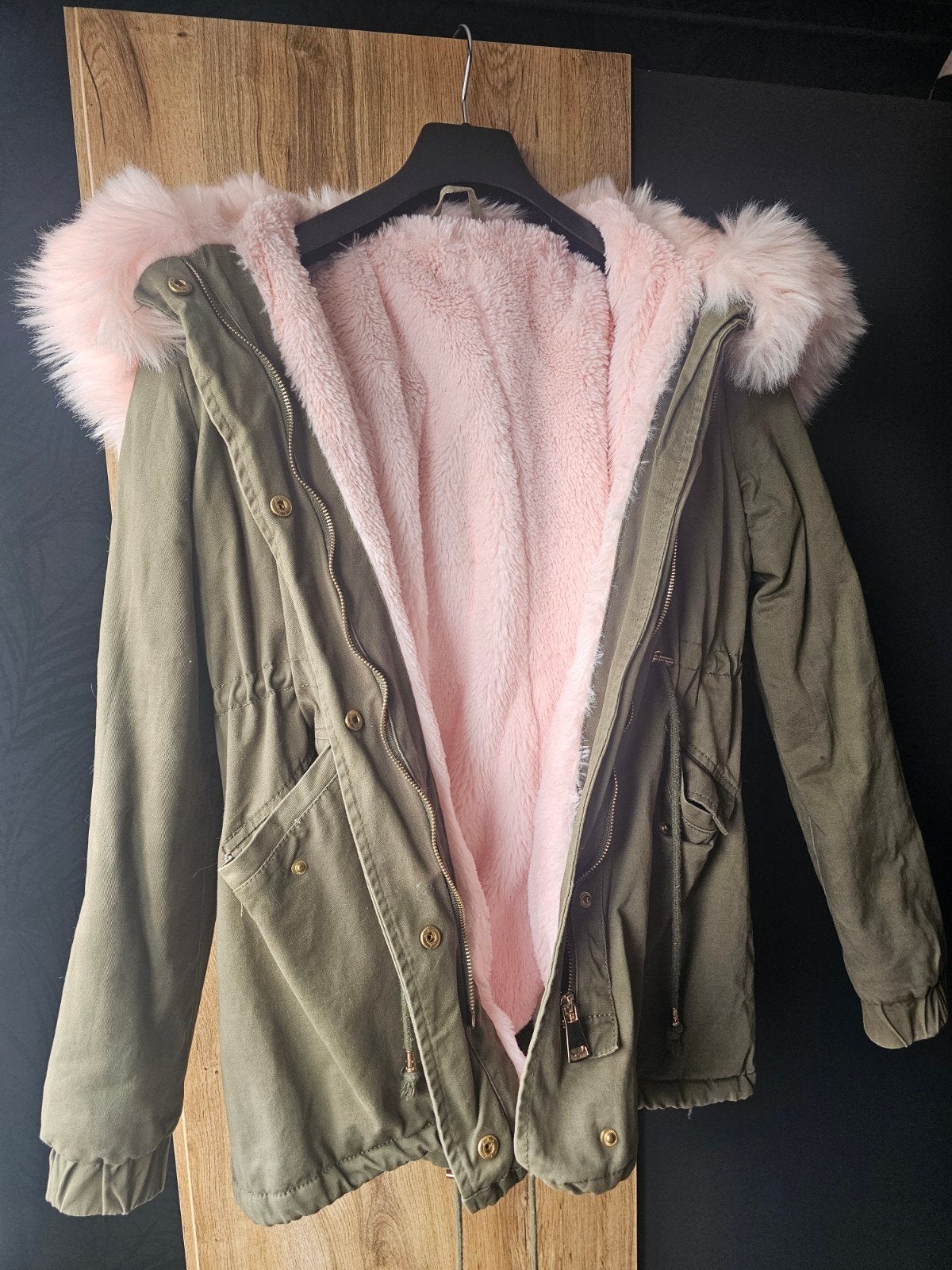 Gevoerde parka winterjas, Ophalen of Verzenden, Zo goed als nieuw, Maat 36 (S), Roze