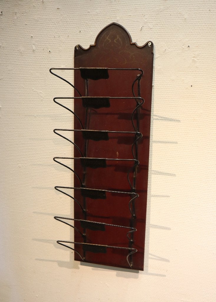 Art Nouveau metalen wandrekje, krantenrekje, Art nouveau, Ophalen of Verzenden, Gebruikt