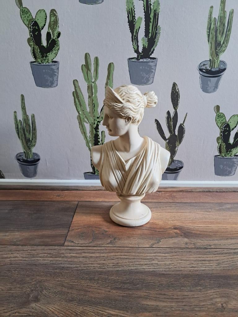 Klassiek beeld van een vrouw, vermoedelijk Griekse godin, Antiek en Kunst, Ophalen, Minder dan 20 cm, Gips, Op sokkel