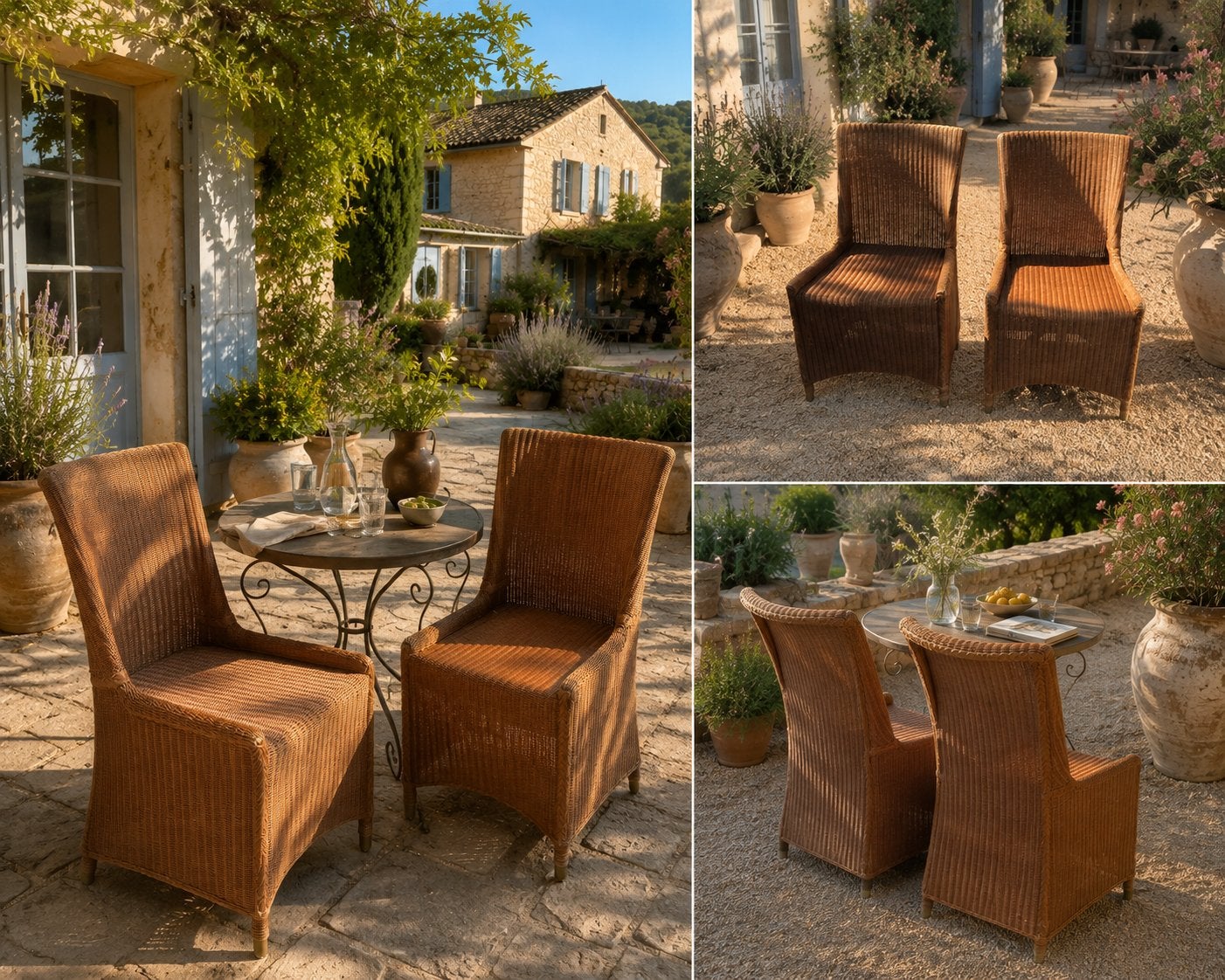 2 Lloyd loom fauteuils zonder arm met merkplaatje, Tuin en Terras, Tuinsets en Loungesets, Ophalen, Zo goed als nieuw, Wicker