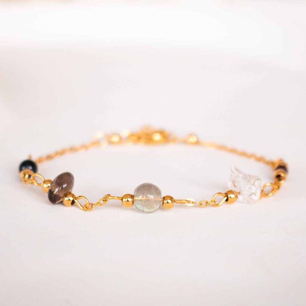 Armband edelsteen sterrenbeeld Steenbok, Met bedels of kralen, Staal, Nieuw, Ophalen of Verzenden