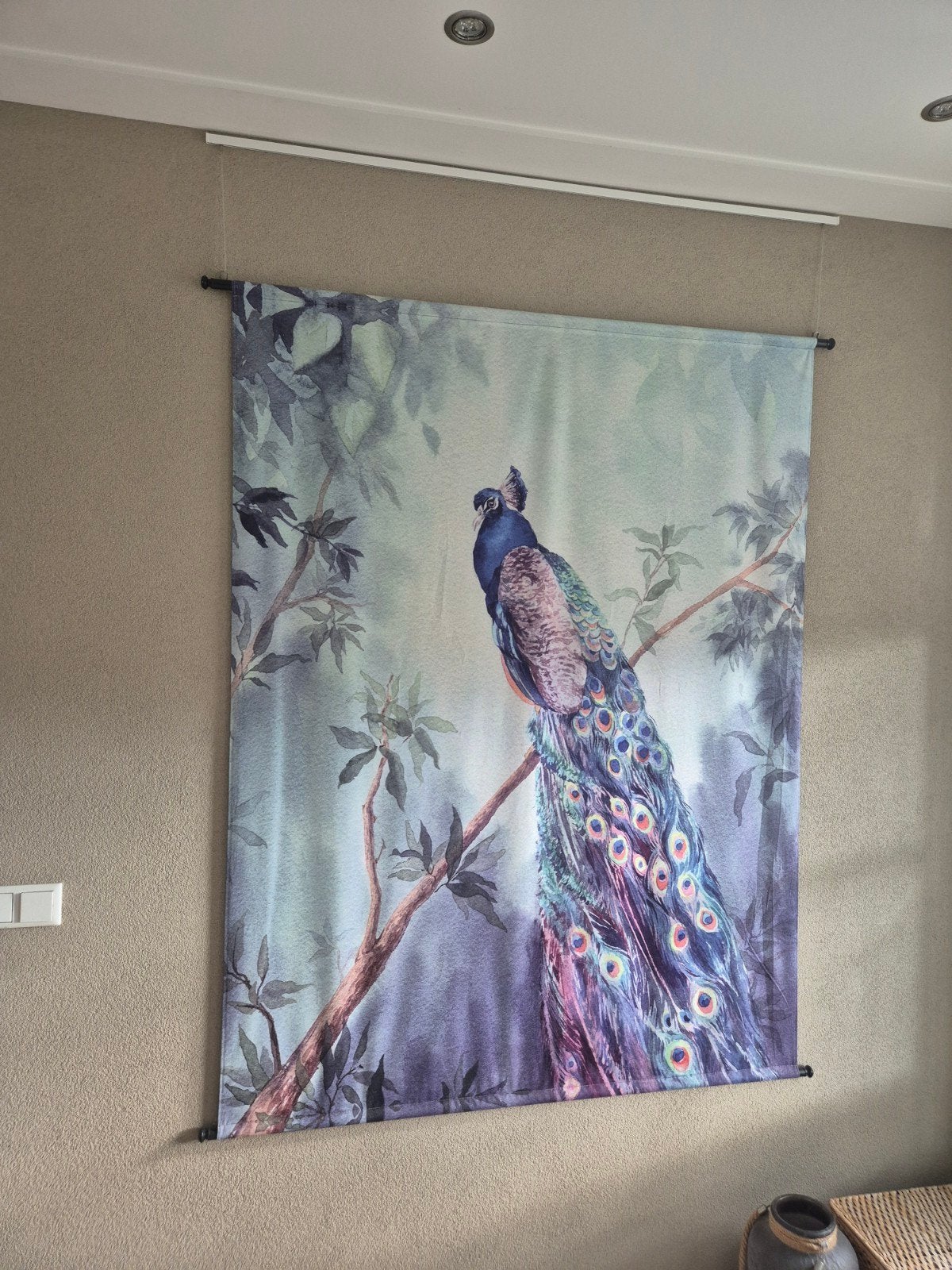 Prachtig wandkleed Peacock, Ophalen of Verzenden, Zo goed als nieuw, 130 cm, 170 cm