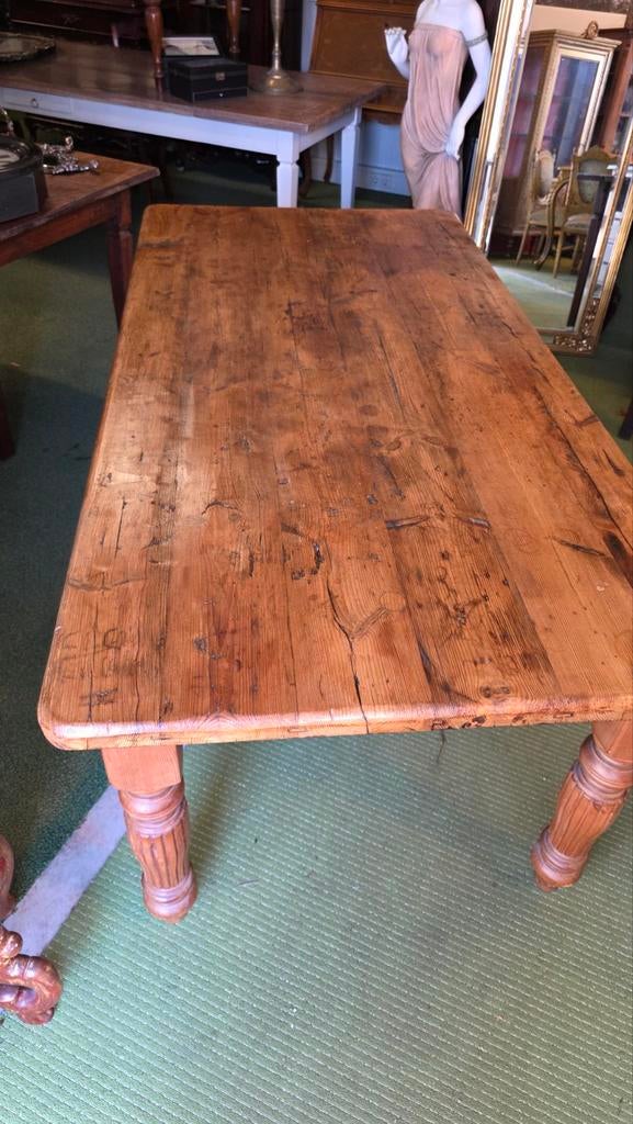 Antieke Franse Boeren Grenen Eettafel 200x100, Ophalen of Verzenden