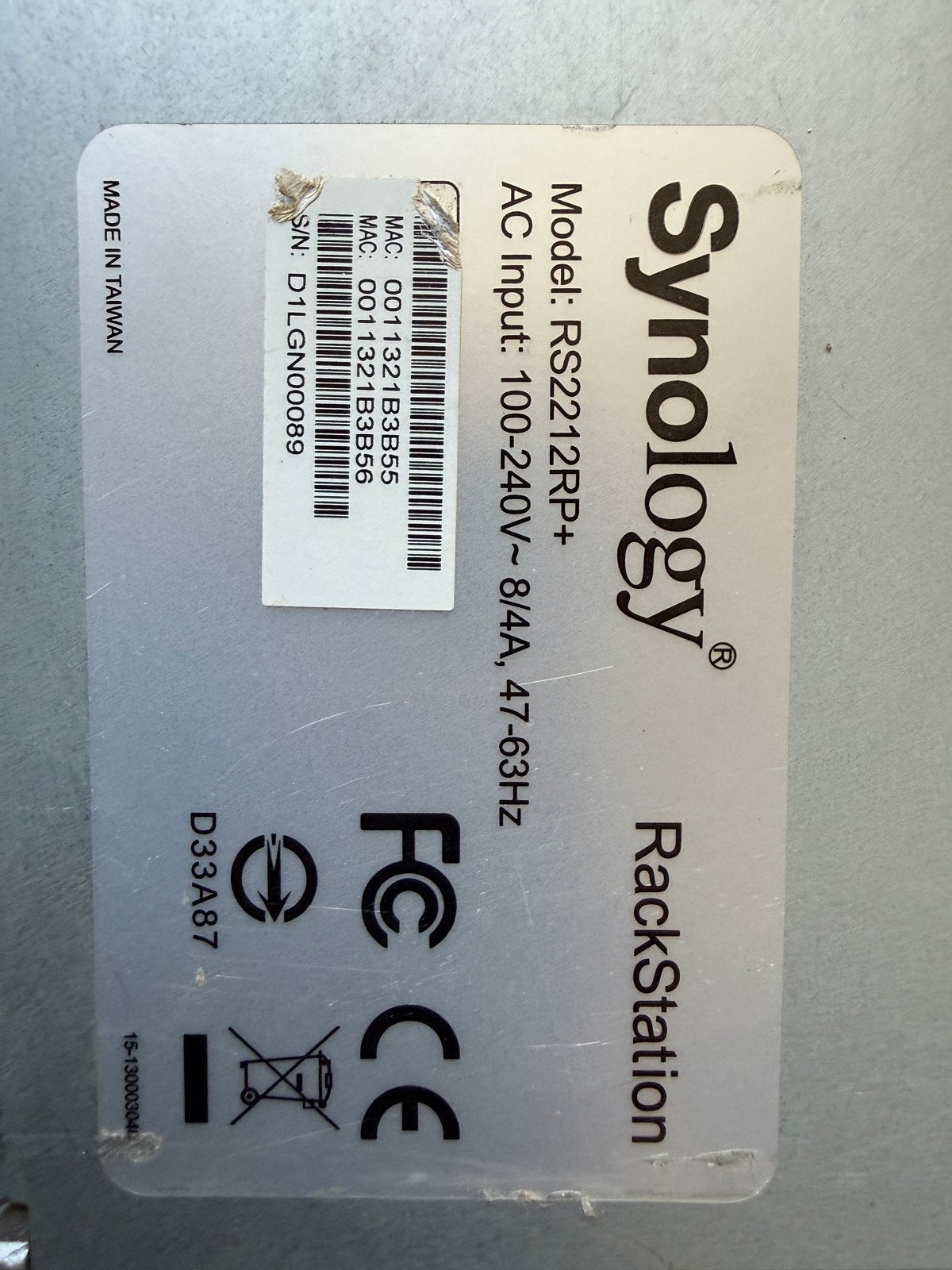 Synology RackStation RS2212RP+ NAS Server, Computers en Software, Servers, Gebruikt, Onbekend, Hot swappable onderdelen, Ophalen of Verzenden