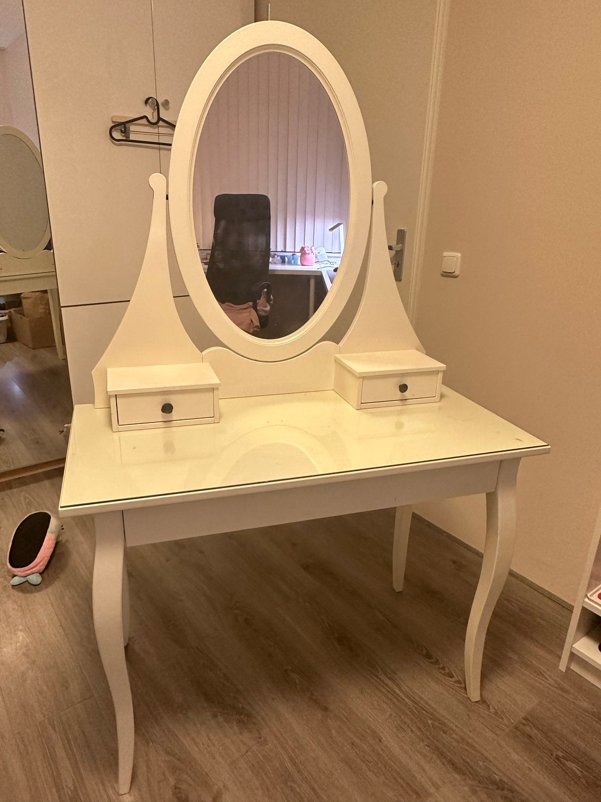 IKEA HEMNES toilettafel met spiegel kaptafel met lades, Ophalen, Gebruikt, 100 tot 150 cm, 50 tot 100 cm