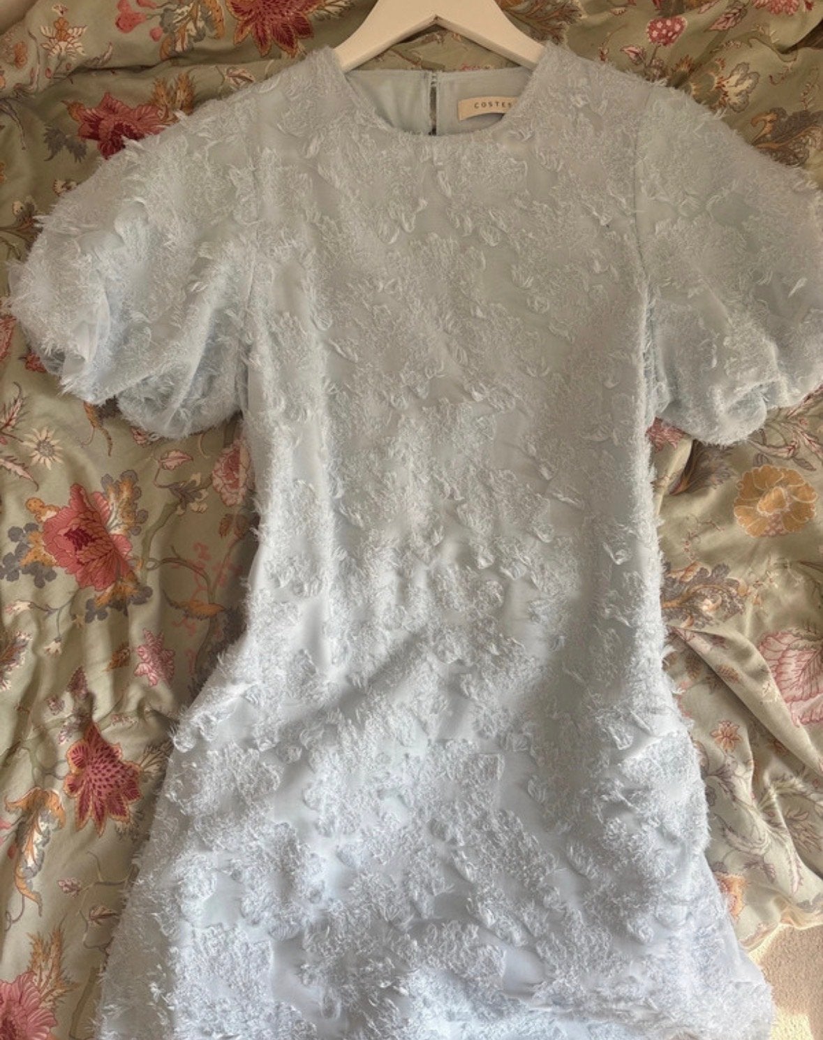 Lichtblauwe Costes jurk met textuur, Blauw, Ophalen of Verzenden, Zo goed als nieuw, Maat 36 (S)