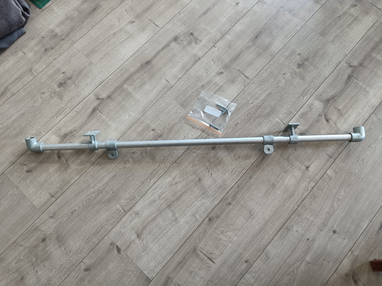 Industrieel plafondlamp steigerbuis frame 150 cm incl, Huis en Inrichting, Lampen | Hanglampen, Ophalen, Gebruikt, Metaal, Industrieel