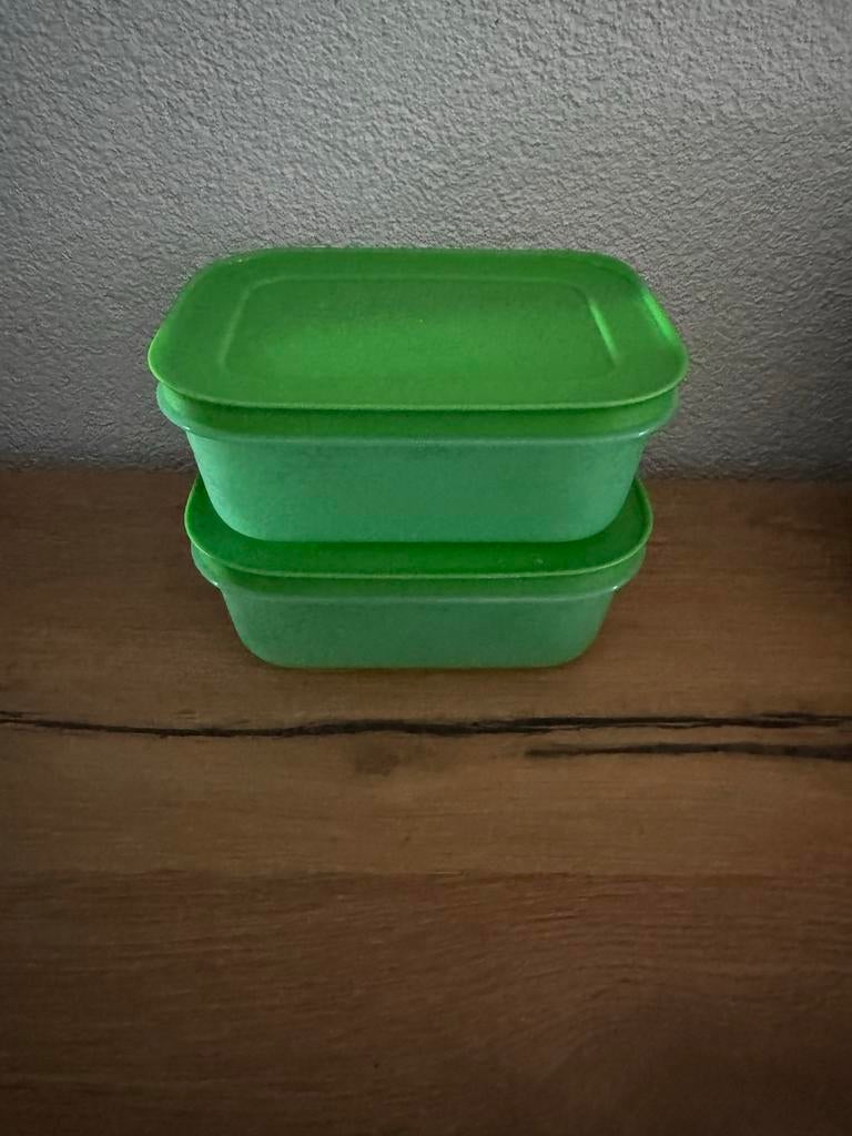 Set van 2 groene diepvriesdoosjes 450 ml nieuw, Ophalen of Verzenden, Nieuw, Groen, Bak of Kom