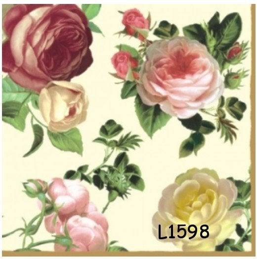 Servetten decoupage/bullet journal - rozen L1598, Verzenden, Nieuw