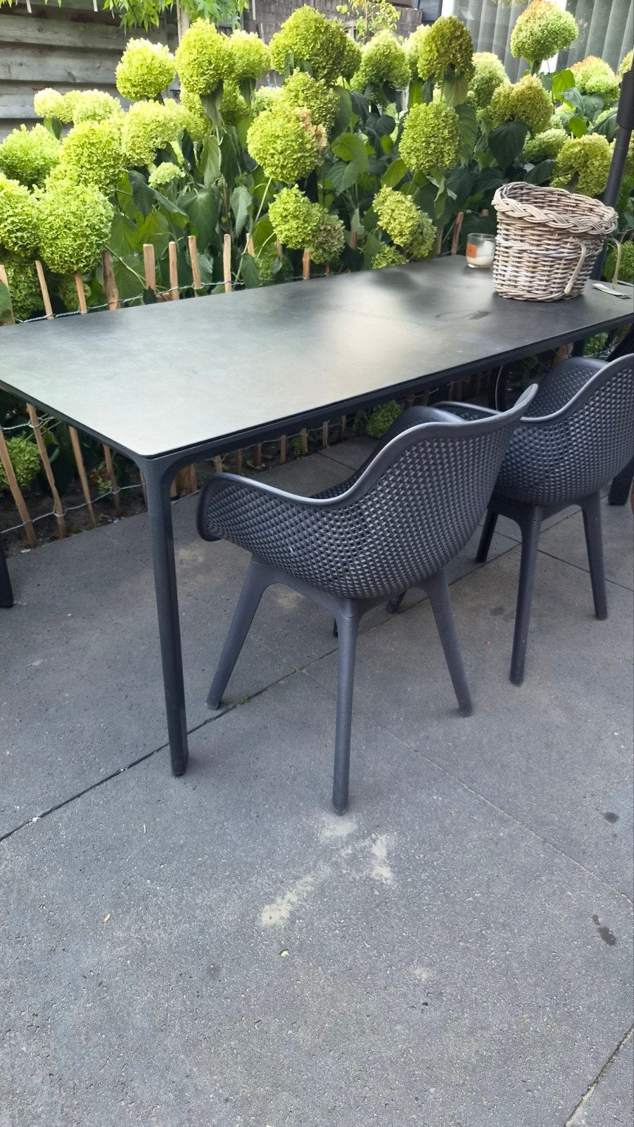 mooie tuinset met 6 stoelen, Ophalen, Gebruikt, Kunststof
