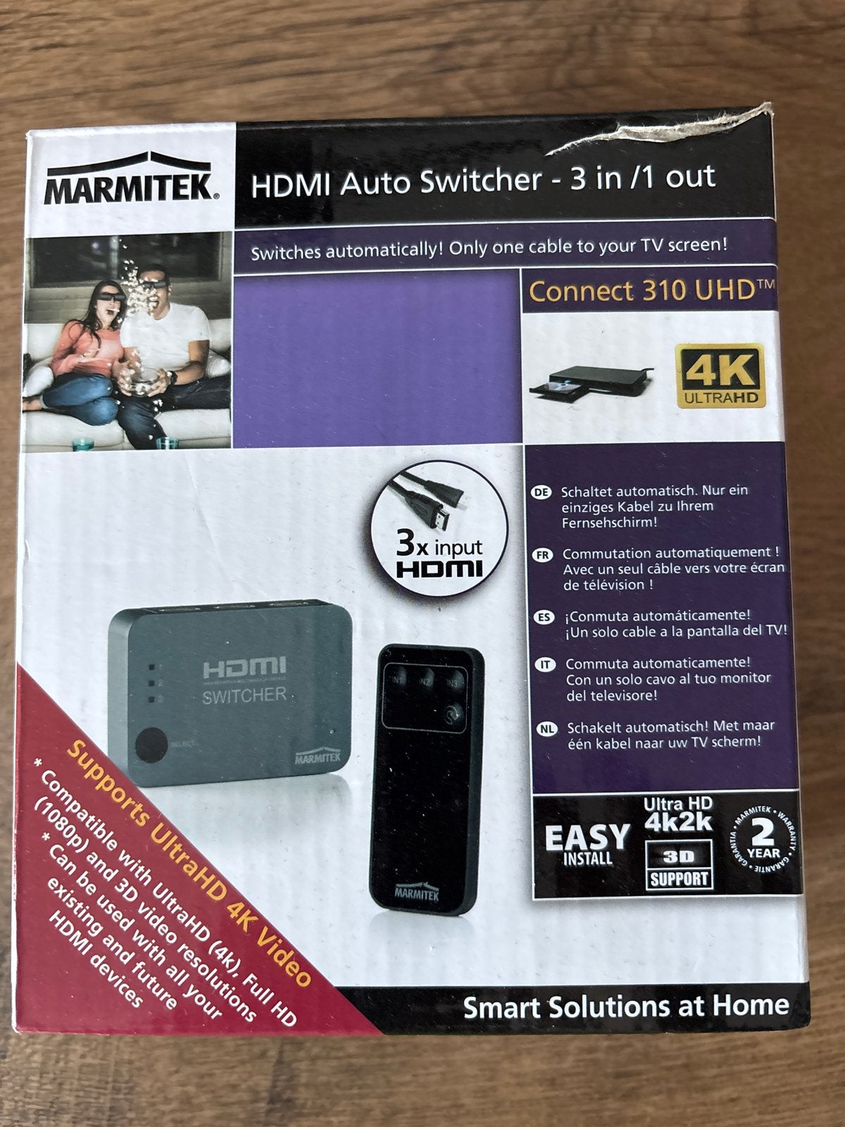 Marmitek HDMI Auto Switcher - 3 in / 1 uit - 4K UHD, Audio, Tv en Foto, Audiokabels en Televisiekabels, Zo goed als nieuw, Overige kabels