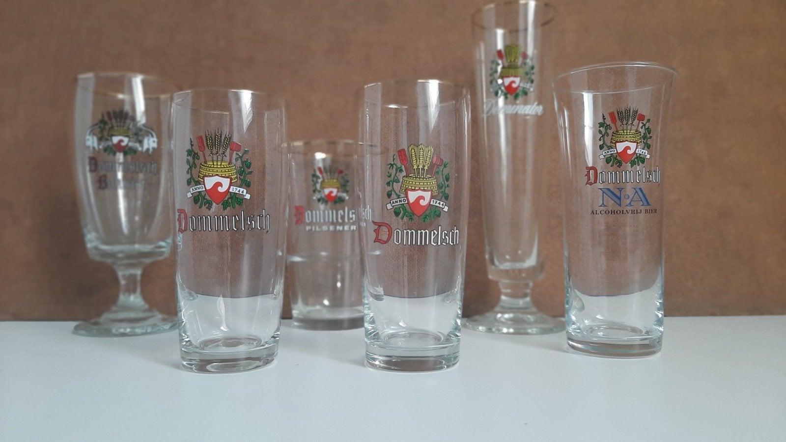 Dommelsch Bierglazen Collectie - Diverse Typen, Ophalen of Verzenden, Gebruikt, Glas of Glazen, Dommelsch