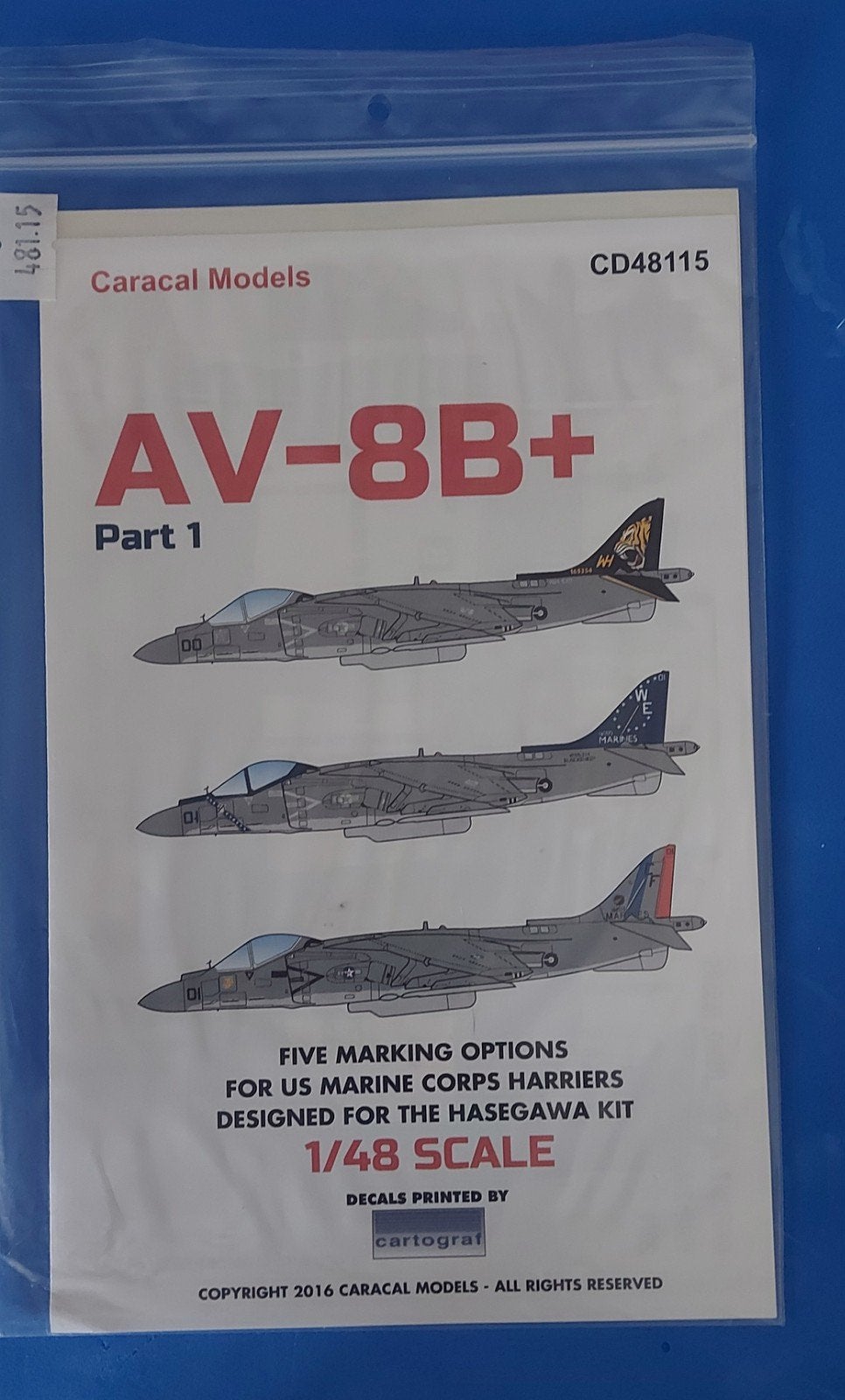1/48 Caracal AV-8B decals, Verzenden, Groter dan 1:72, Overige merken