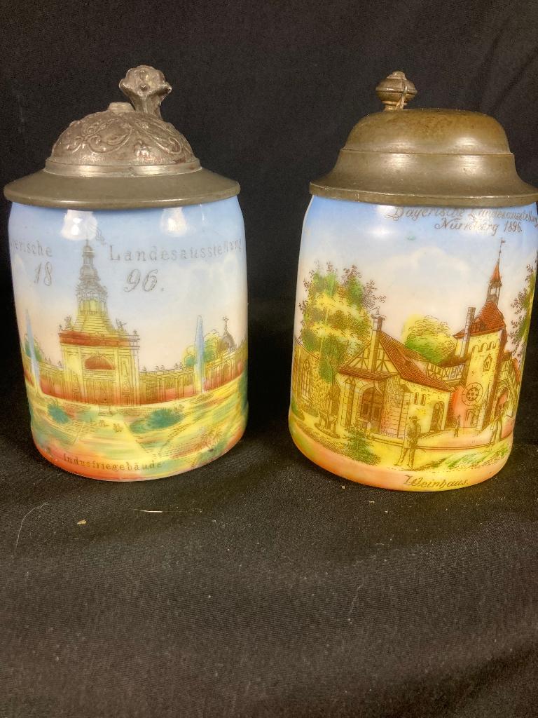 2 kleine antieke bierpullen 1896, Antiek en Kunst, Ophalen of Verzenden