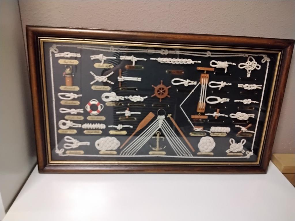 Prachtig mooi knopen bord schilderij mariteam scheepvaart, Ophalen of Verzenden, Gebruikt