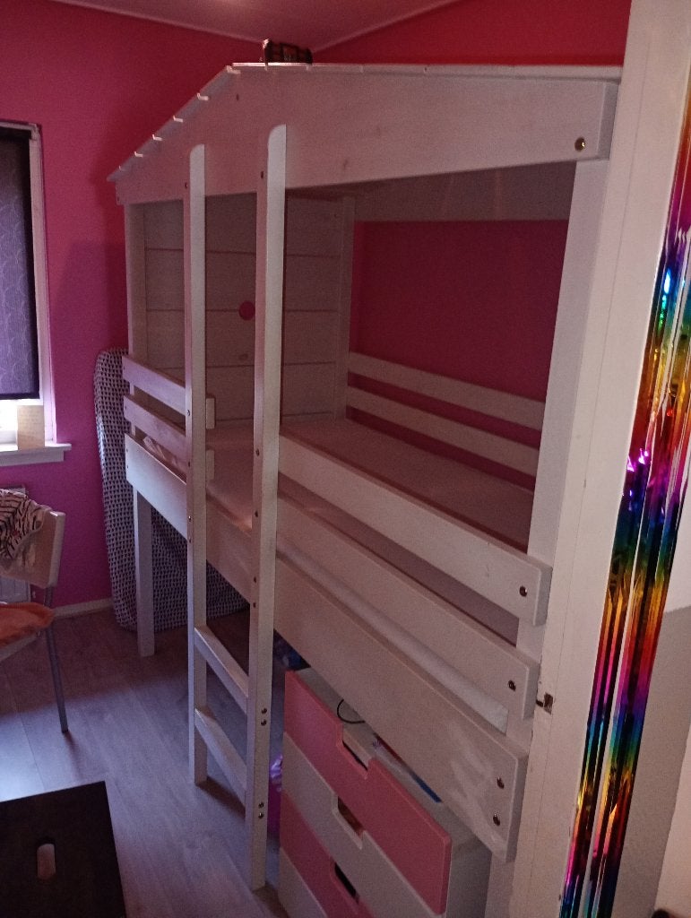 Mooie Hoogslaper met dakje, Ophalen, Eenpersoons, 210 cm, 160 tot 180 cm