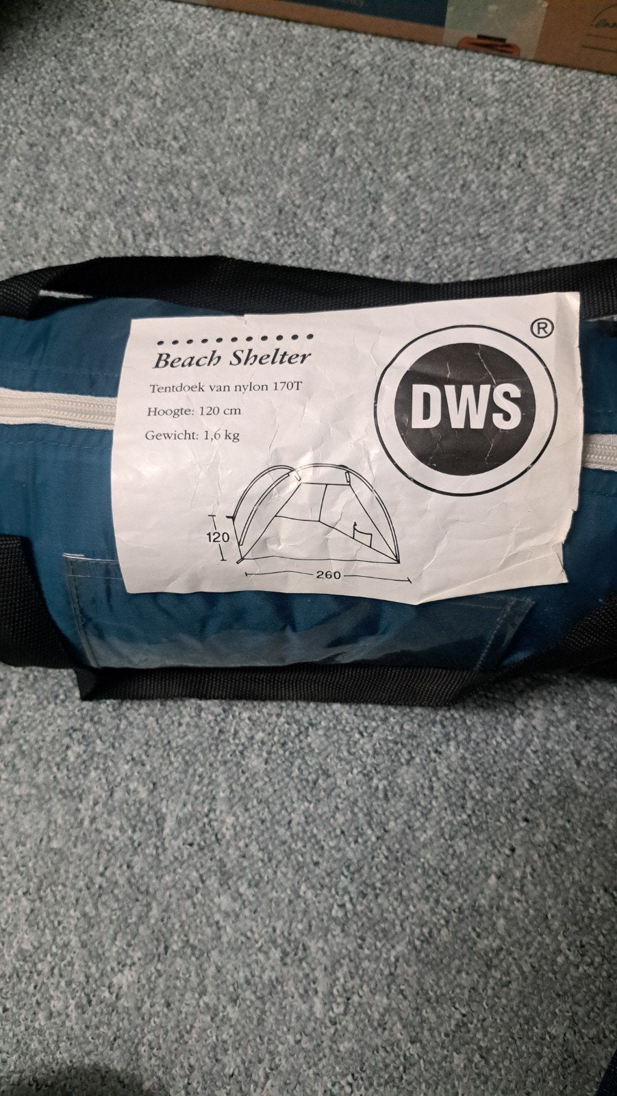 DWS Beach Shelter - Strandtent Nylon 170T, Ophalen, Zo goed als nieuw, Tot en met 2