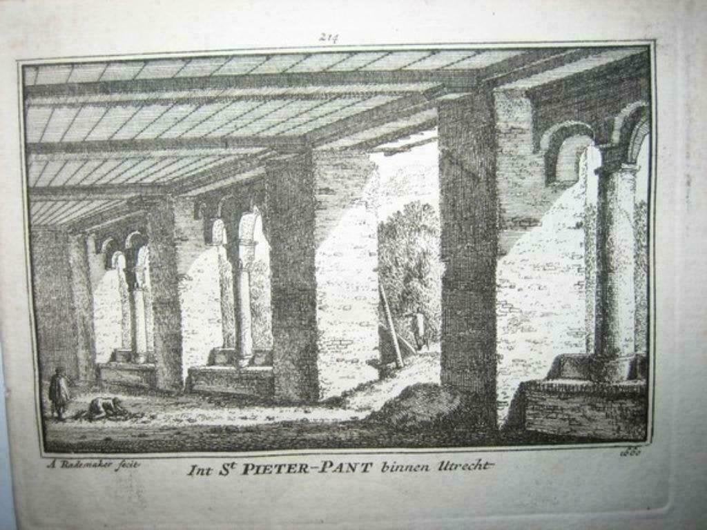 214 / Utrecht St.Pieterspand  Kopergravure 18e eeuw, Ophalen of Verzenden