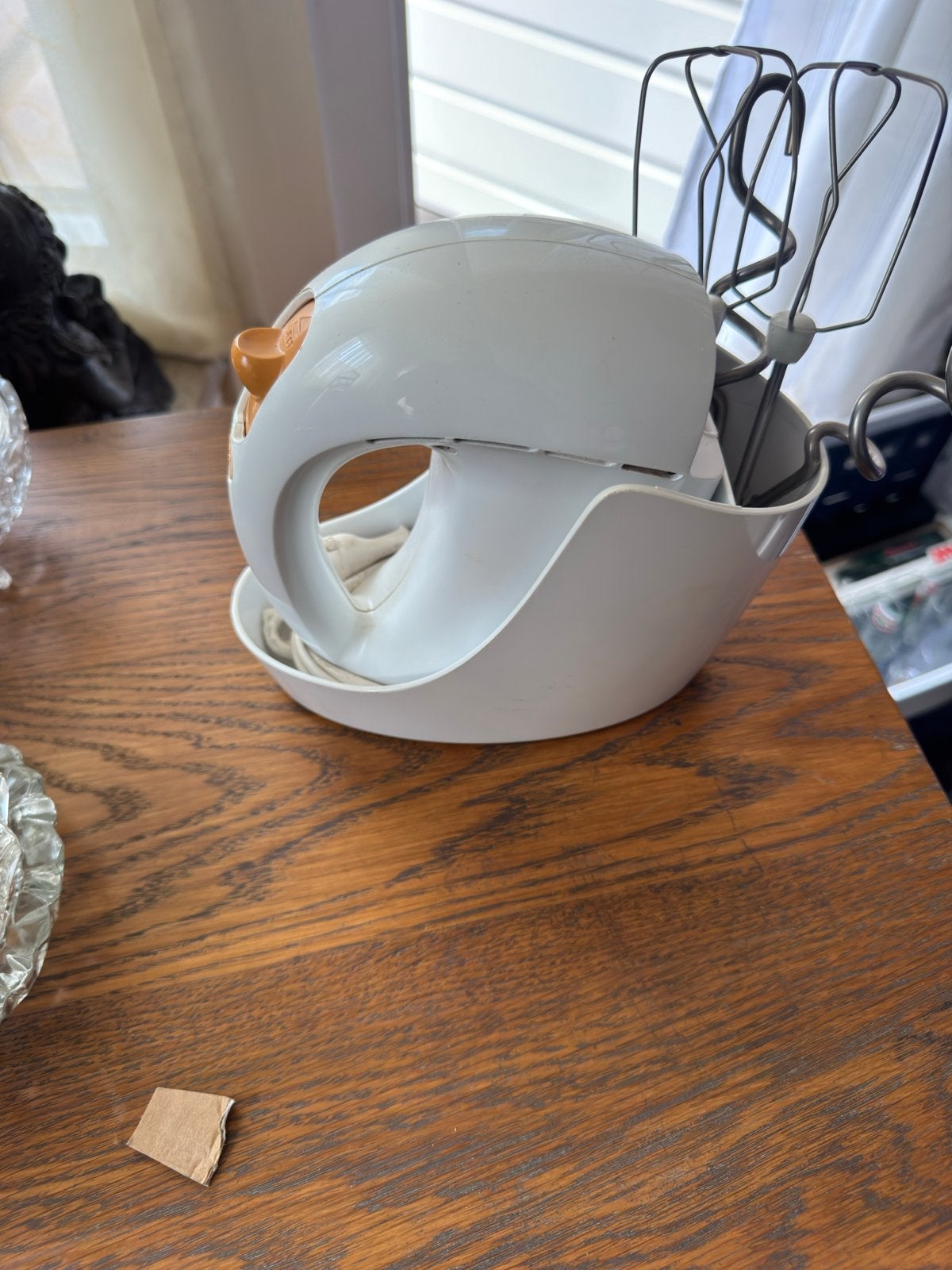 Vintage Handmixer met Kom - Wit, 2 tot 3 liter, Ophalen, Gebruikt, 2 snelheden
