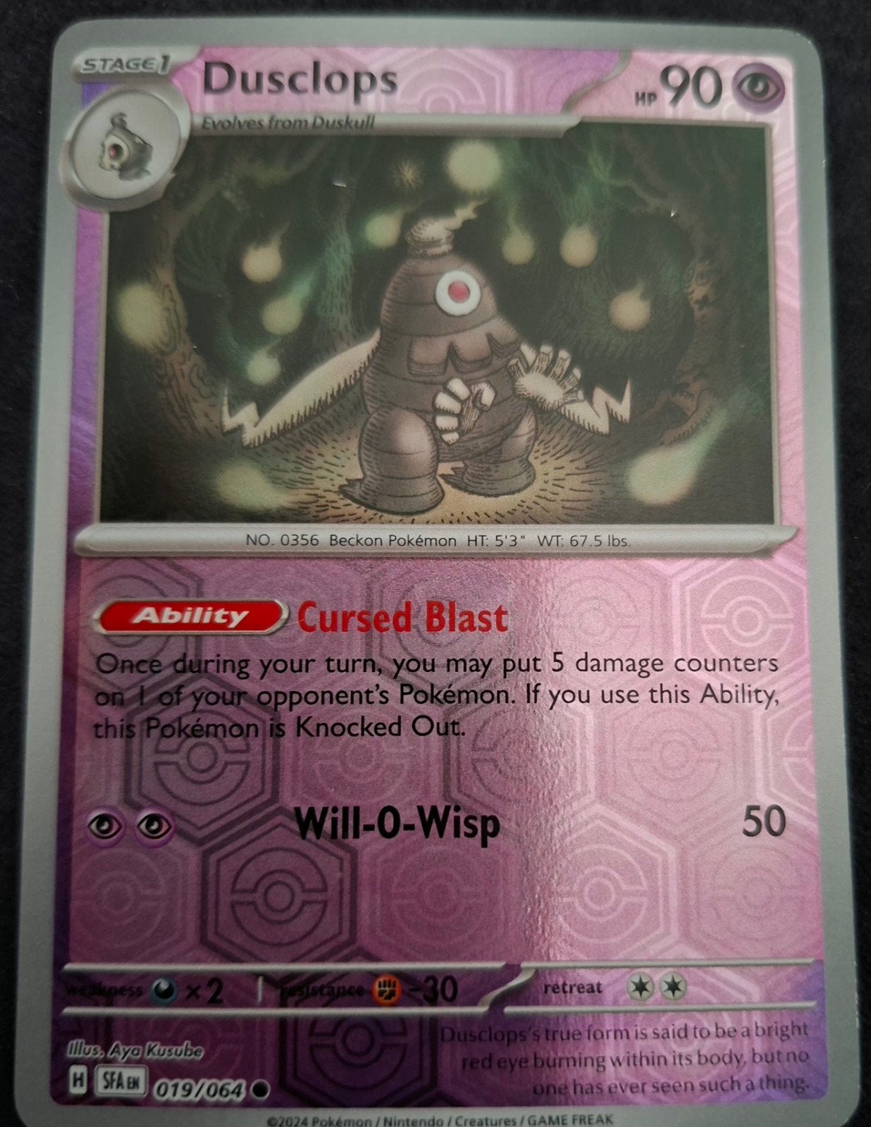 Pokemon Dusclops 019/064 Holo Rare Kaart, Hobby en Vrije tijd, Verzamelkaartspellen | Pokémon, Ophalen, Zo goed als nieuw, Losse kaart