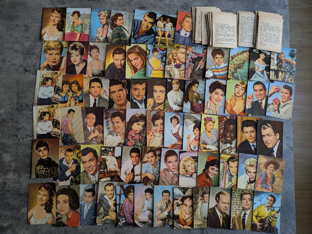 MAPLE LEAF MONTY FILMSTERREN 50S/60S 102X PLAATJES, Verzenden, Meerdere plaatjes