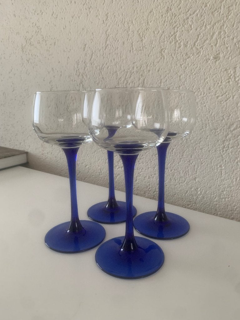 Set blauwe Luminarc glazen, Ophalen, Zo goed als nieuw, Overige typen