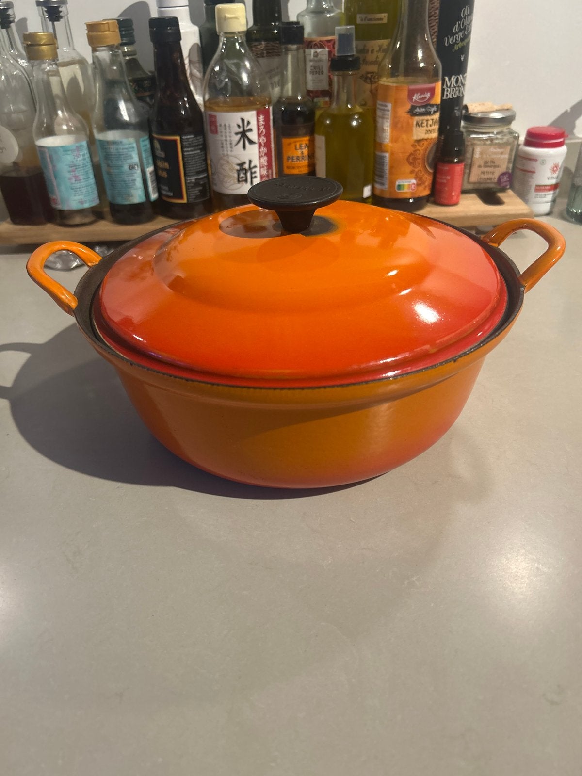 Le Creuset Braadpan Oranje Gietijzer, Ophalen, Gebruikt, Met deksel, Le Creuset